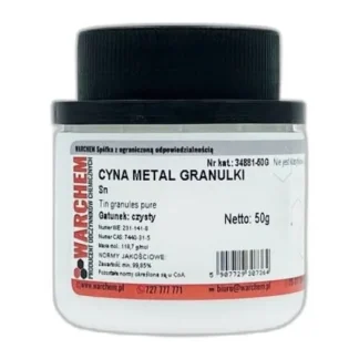 Cyna Metal Granulki - Czysty - 50G — CAS 7440-22-4 — Ag — odczynnik chemiczny