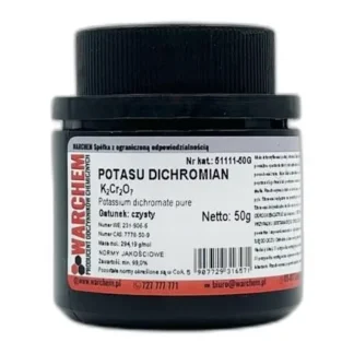 Dichromian Potasu 99% – 50 G, Czysta Sól Laborator — CAS 7778-50-9 — Cr2K2O7 — odczynnik chemiczny