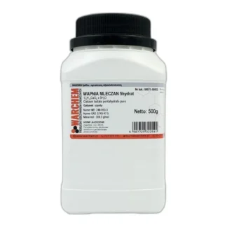 Mleczan Wapnia 5Hydrat - Czysty - 500G — CAS 5743-47-5 — C6H20CaO11 — odczynnik chemiczny