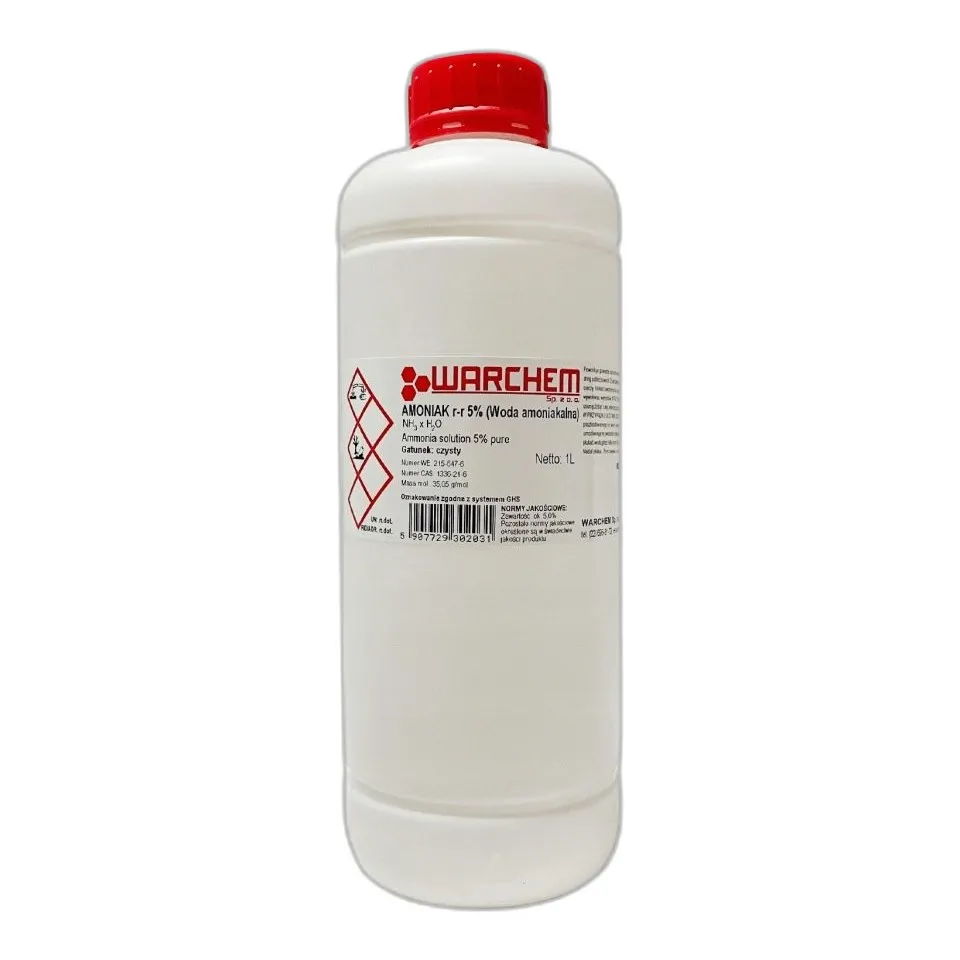 Wodny Roztwór Amoniaku — CAS 1336-21-6 — H5NO — odczynnik chemiczny