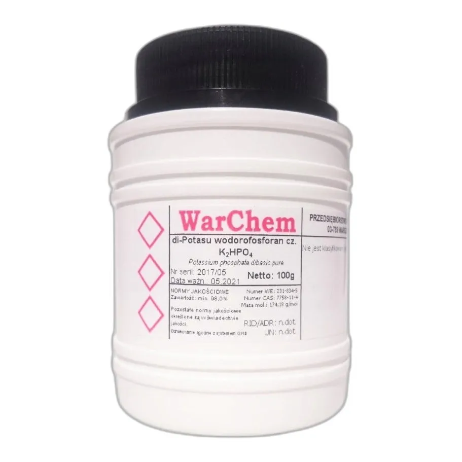 Wodorofosforan Di- Potasu Bezwodny - Czysty - 100G — CAS 7758-11-4 — HK2O4P — odczynnik chemiczny