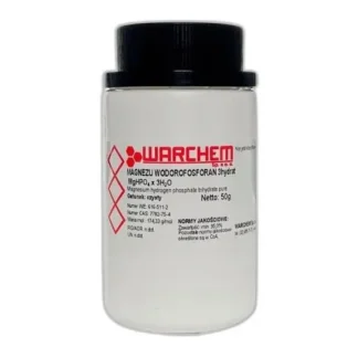 Wodorofosforan Magnezu 3Hydrat - Czysty - 50G — CAS 7782-75-4 — H7MgO7P — odczynnik chemiczny