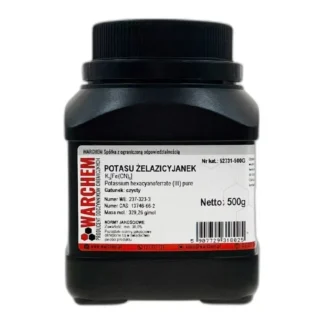 Żelazicyjanek Potasu - Czysty - 500G — CAS 13943-58-3 — C6FeK4N6 — odczynnik chemiczny