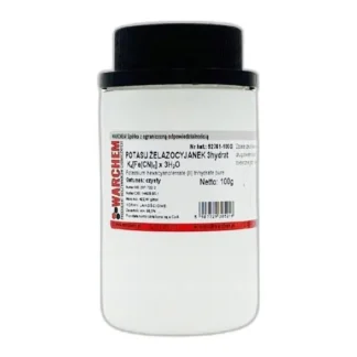 Żelazocyjanek Potasu 3Hydrat - Czysty - 100G — CAS 14459-95-1 — C6H6FeK4N6O3 — odczynnik chemiczny